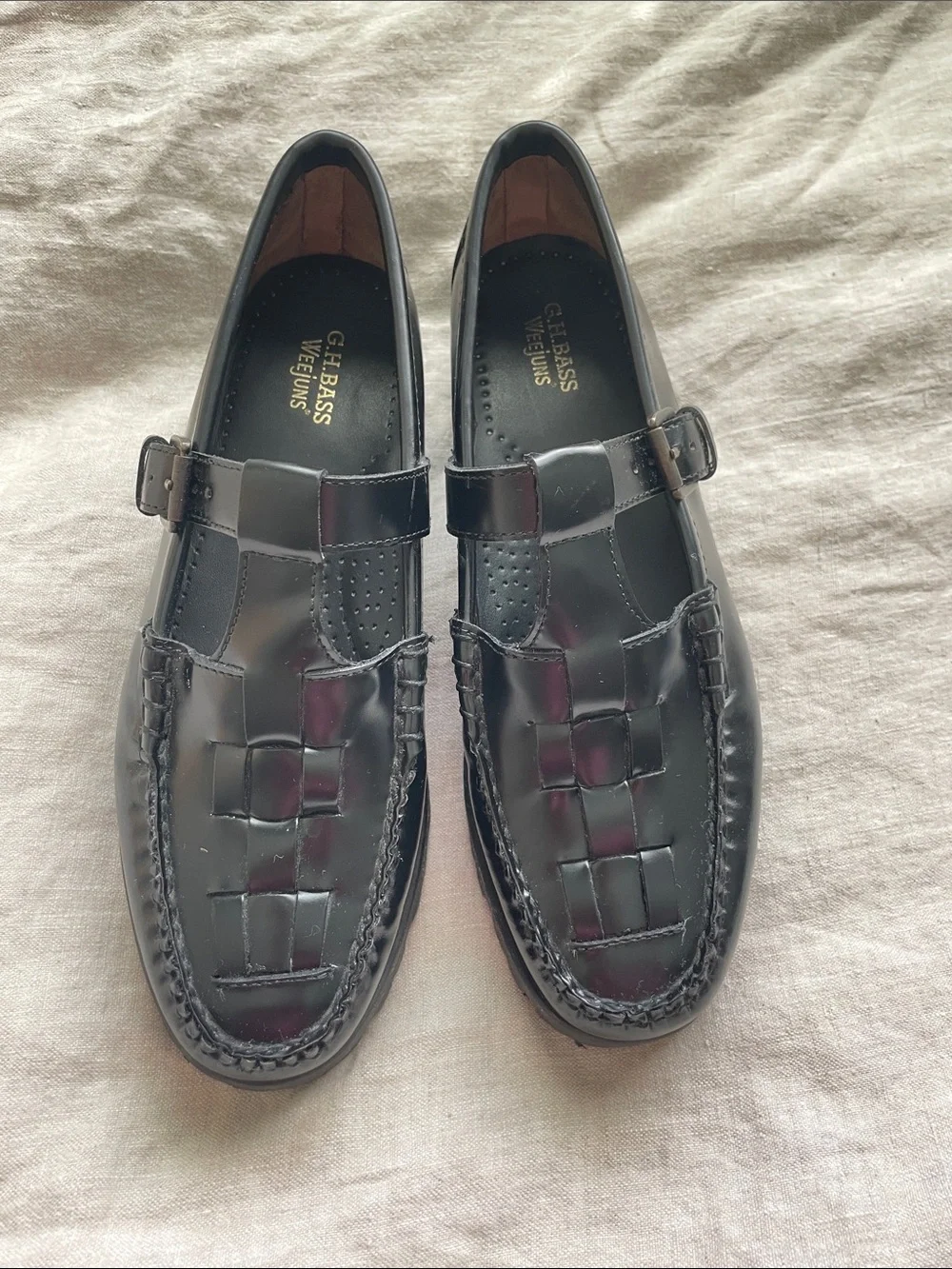 G.H. Bass Co Fisherman Mary Jane Weejuns women’s black leather size 8 loafers - Picture 1 of 4